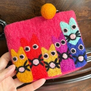 wool felt wallet, card bag, storage bag, unisex